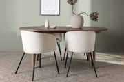 Venture Design Berit & Andy Matstolar Beige + Ovala Matbord 180 x 90 Natur