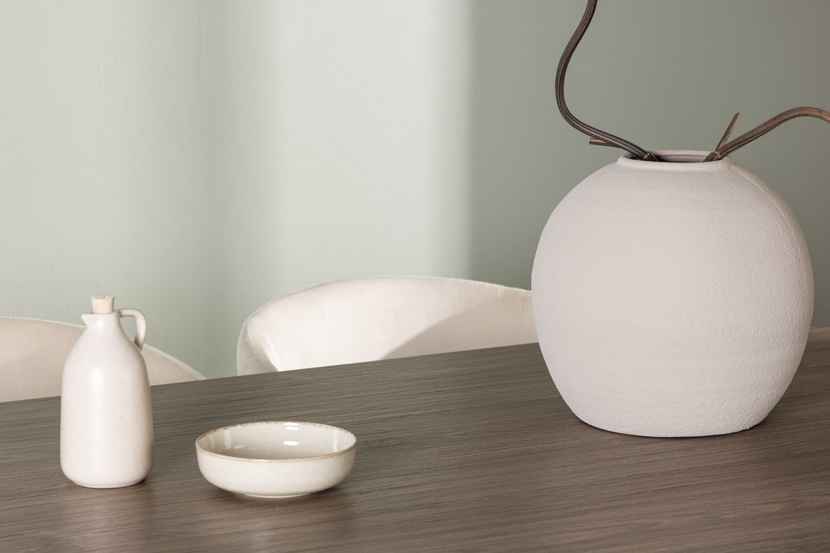 Venture Design Berit & Andy Matstolar Beige + Ovala Matbord 180 x 90 Natur