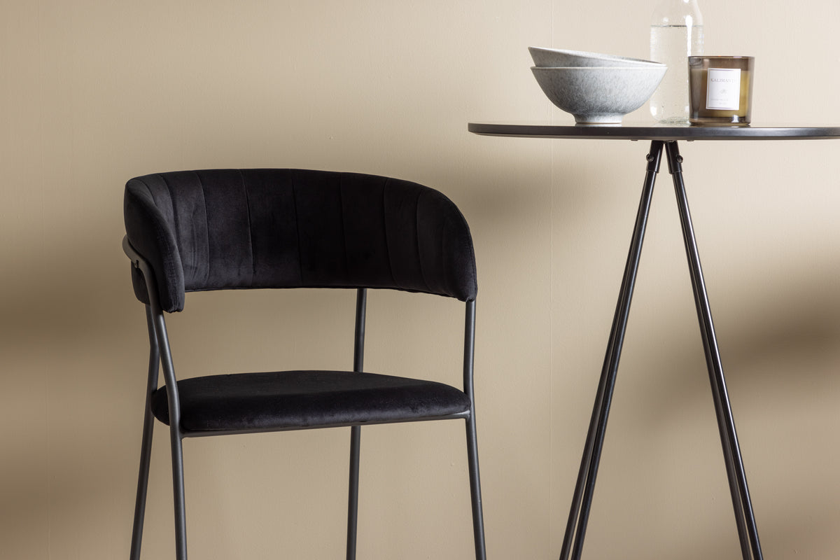 Venture Design Lui & Bistro Barstolar 2-pack Svart + Barbord ⌀60 Svart