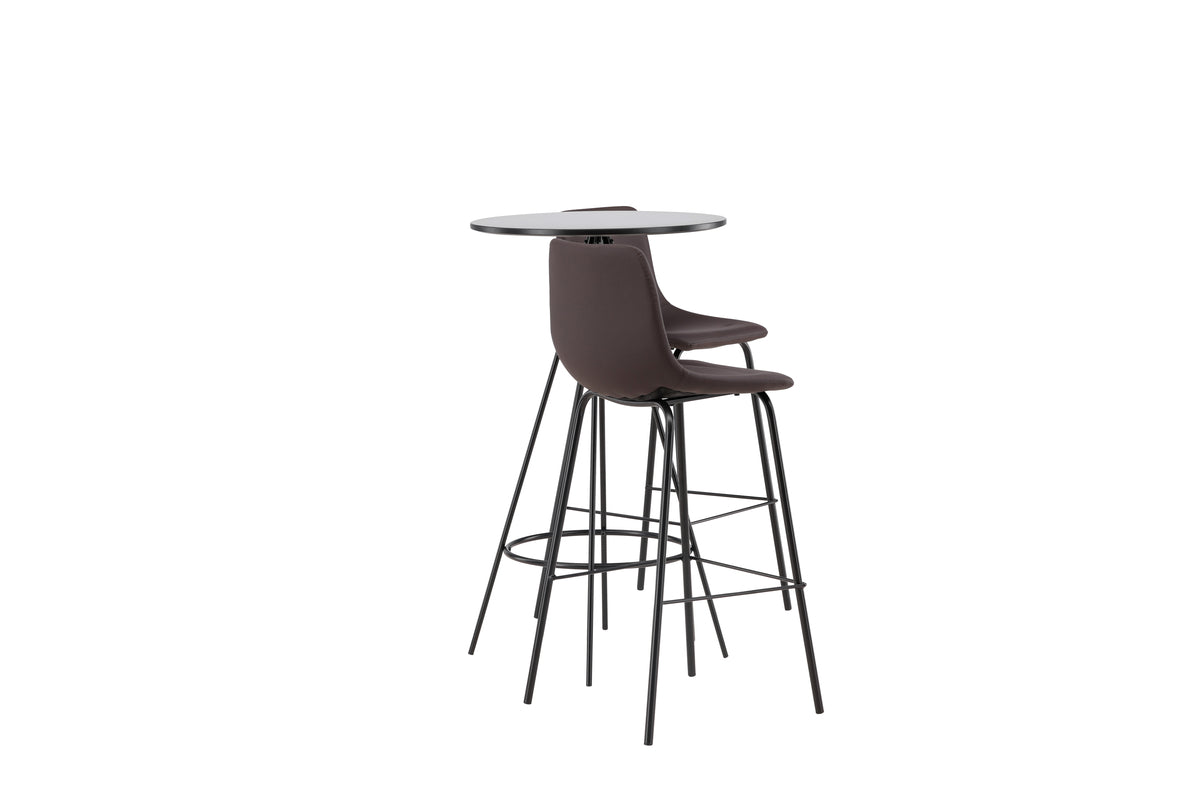 Venture Design Alexi & Bistro Barstolar 2-pack Brun + Barbord ⌀60 Svart