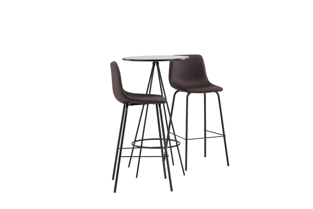 Venture Design Alexi & Bistro Barstolar 2-pack Brun + Barbord ⌀60 Svart