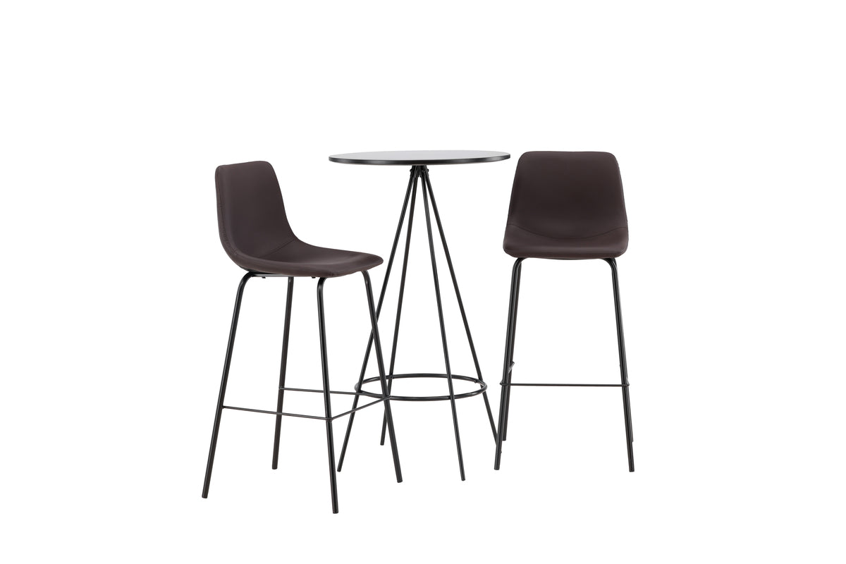 Venture Design Alexi & Bistro Barstolar 2-pack Brun + Barbord ⌀60 Svart