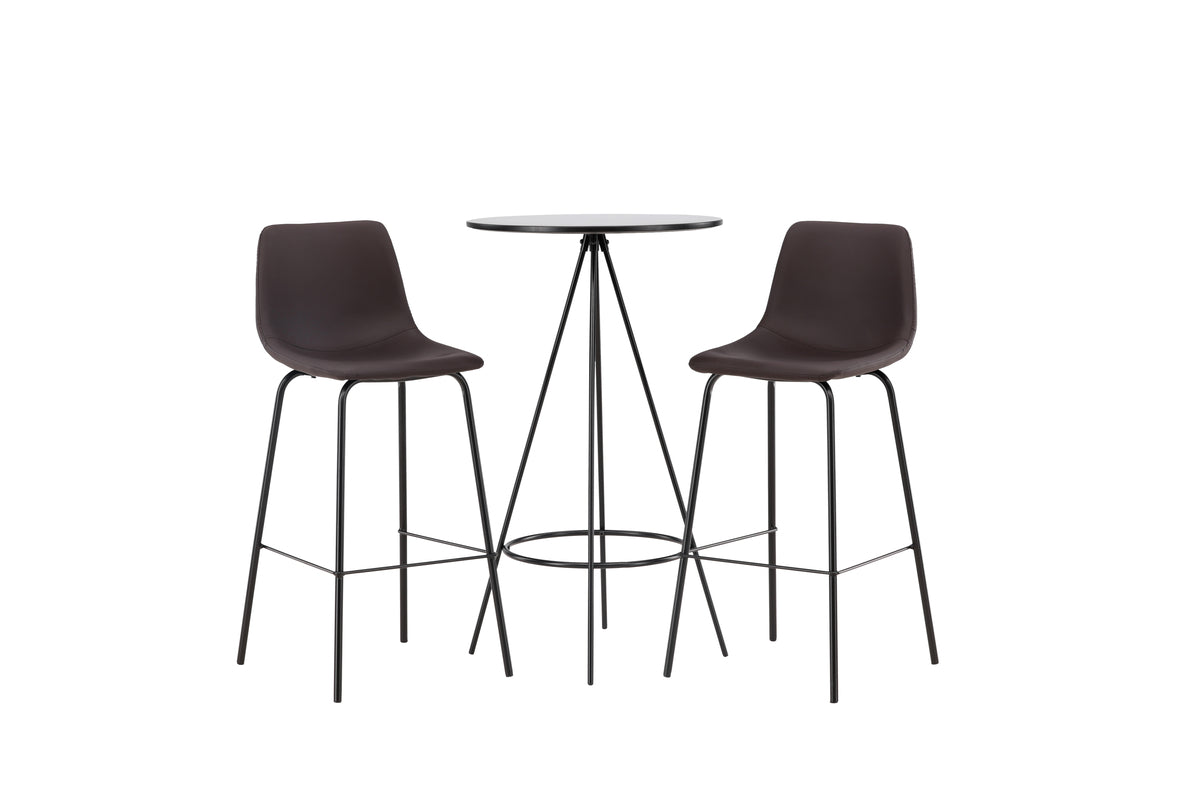 Venture Design Alexi & Bistro Barstolar 2-pack Brun + Barbord ⌀60 Svart