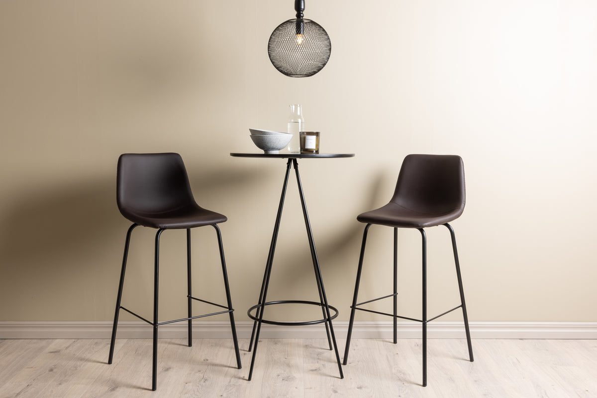 Venture Design Alexi & Bistro Barstolar 2-pack Brun + Barbord ⌀60 Svart