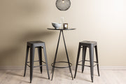 Venture Design Tempe & Bistro Barstolar 4-pack Mörkgrå + Barbord ⌀60 Svart