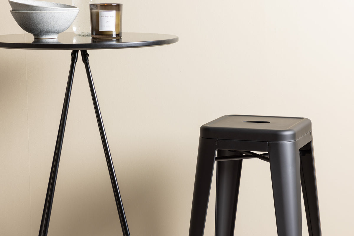 Venture Design Tempe & Bistro Barstolar 4-pack Svart + Barbord ⌀60 Svart