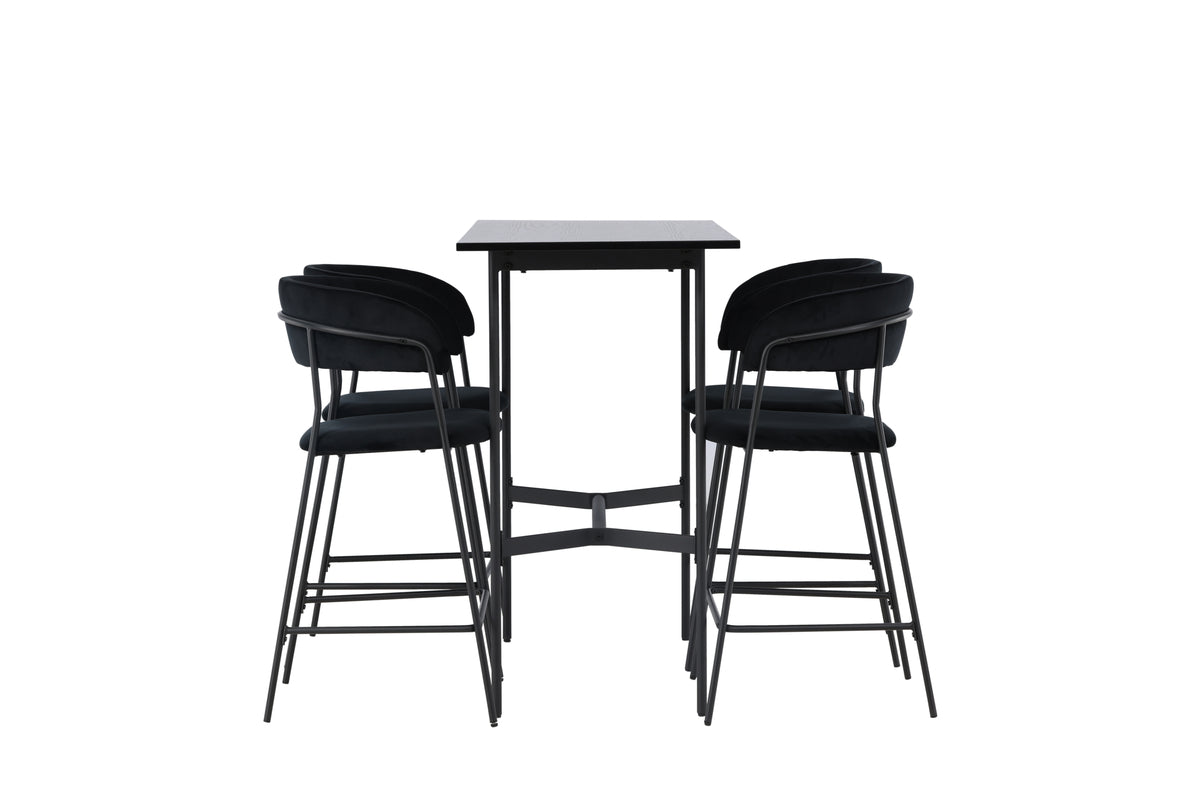 Venture Design Rax & Lui Barbord 120 x 60 Svart + Barstolar 2-pack Svart
