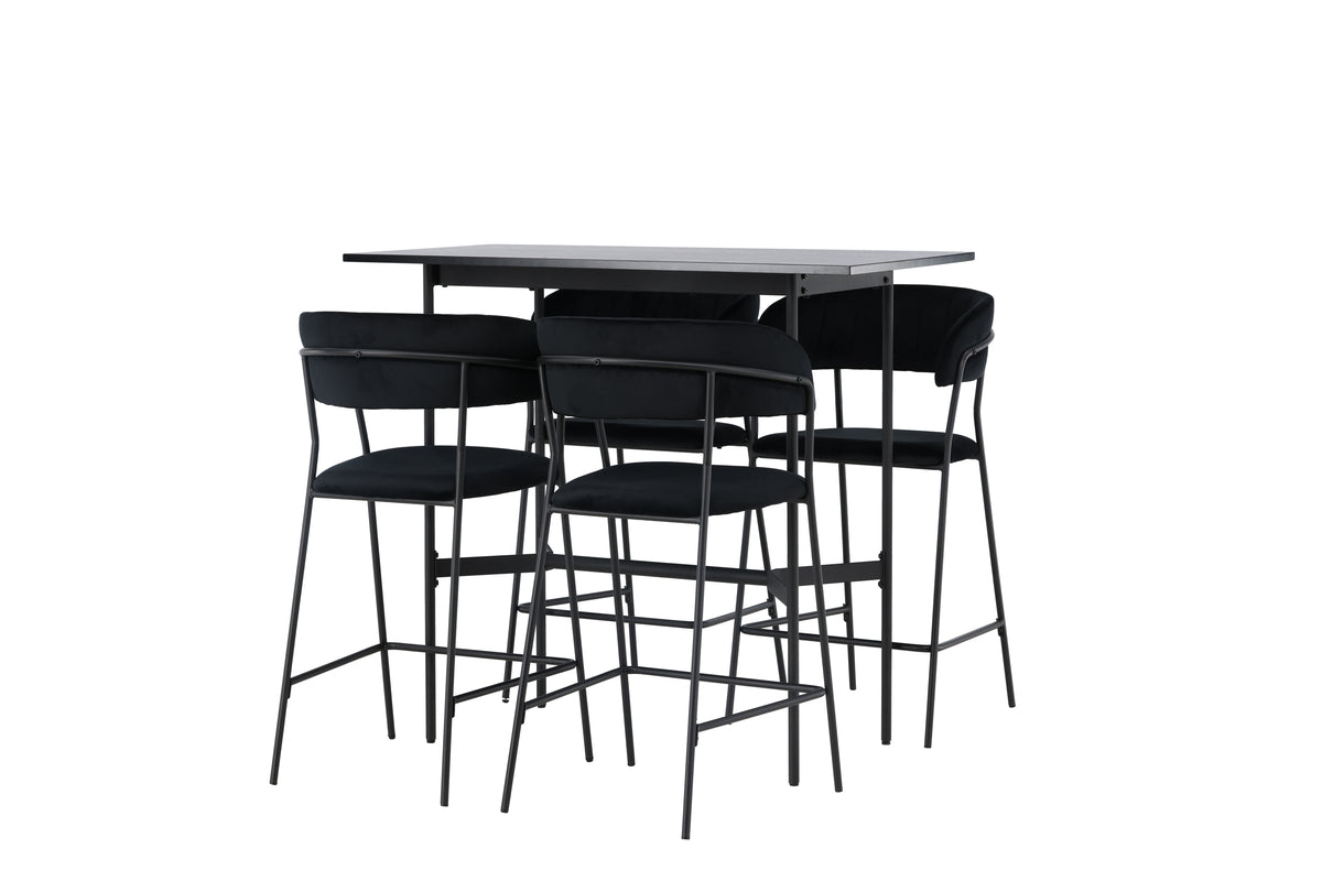 Venture Design Rax & Lui Barbord 120 x 60 Svart + Barstolar 2-pack Svart