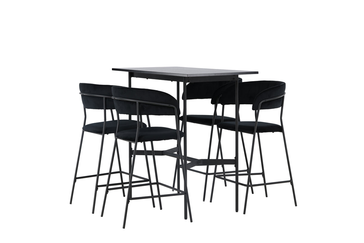 Venture Design Rax & Lui Barbord 120 x 60 Svart + Barstolar 2-pack Svart