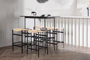 Venture Design Polly & Rax Barstolar 2-pack Natur + Barbord 120 x 60 Svart