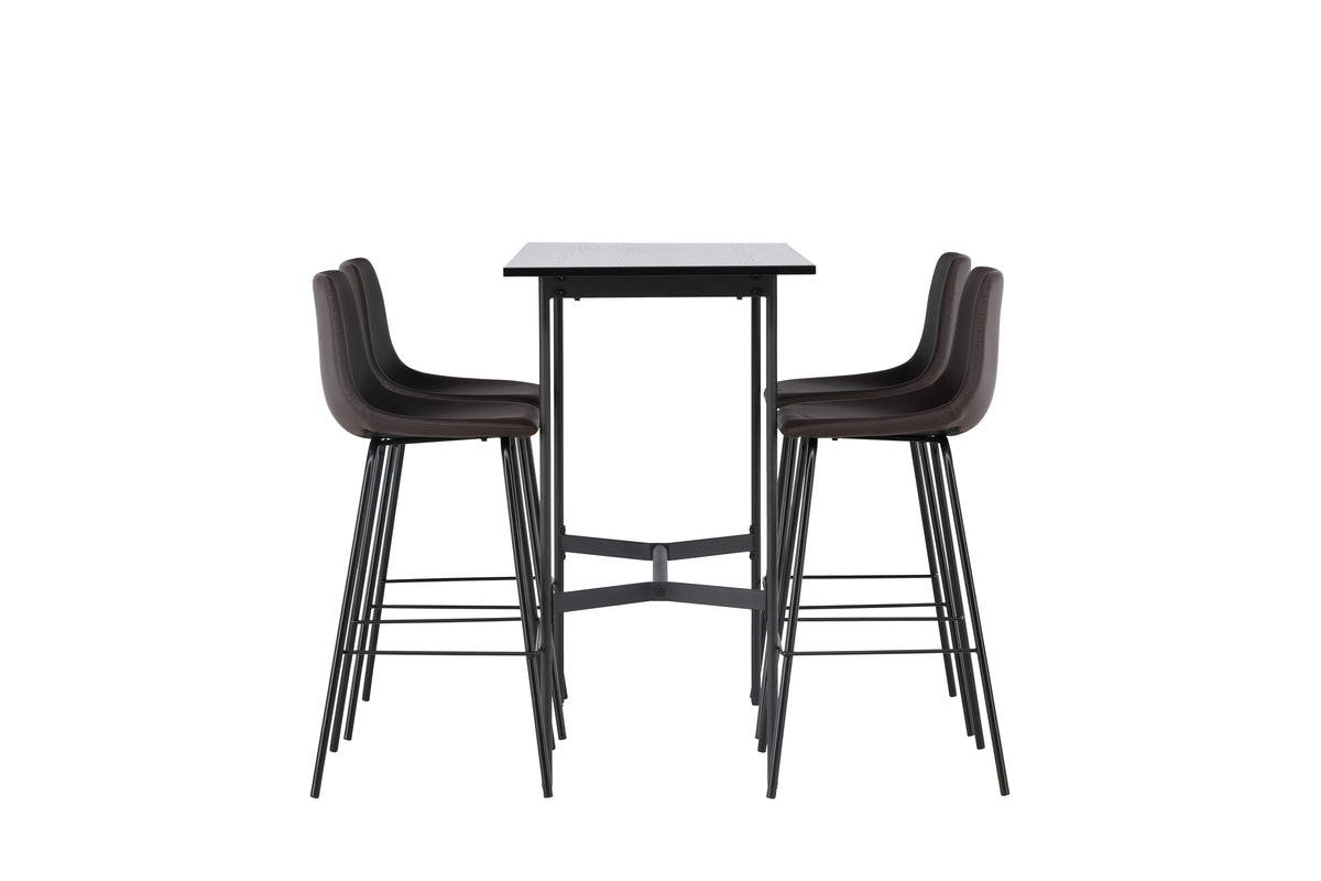 Venture Design Alexi & Rax Barstolar 2-pack Brun + Barbord 120 x 60 Svart