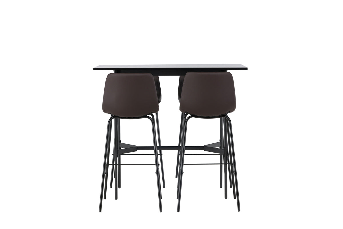 Venture Design Alexi & Rax Barstolar 2-pack Brun + Barbord 120 x 60 Svart