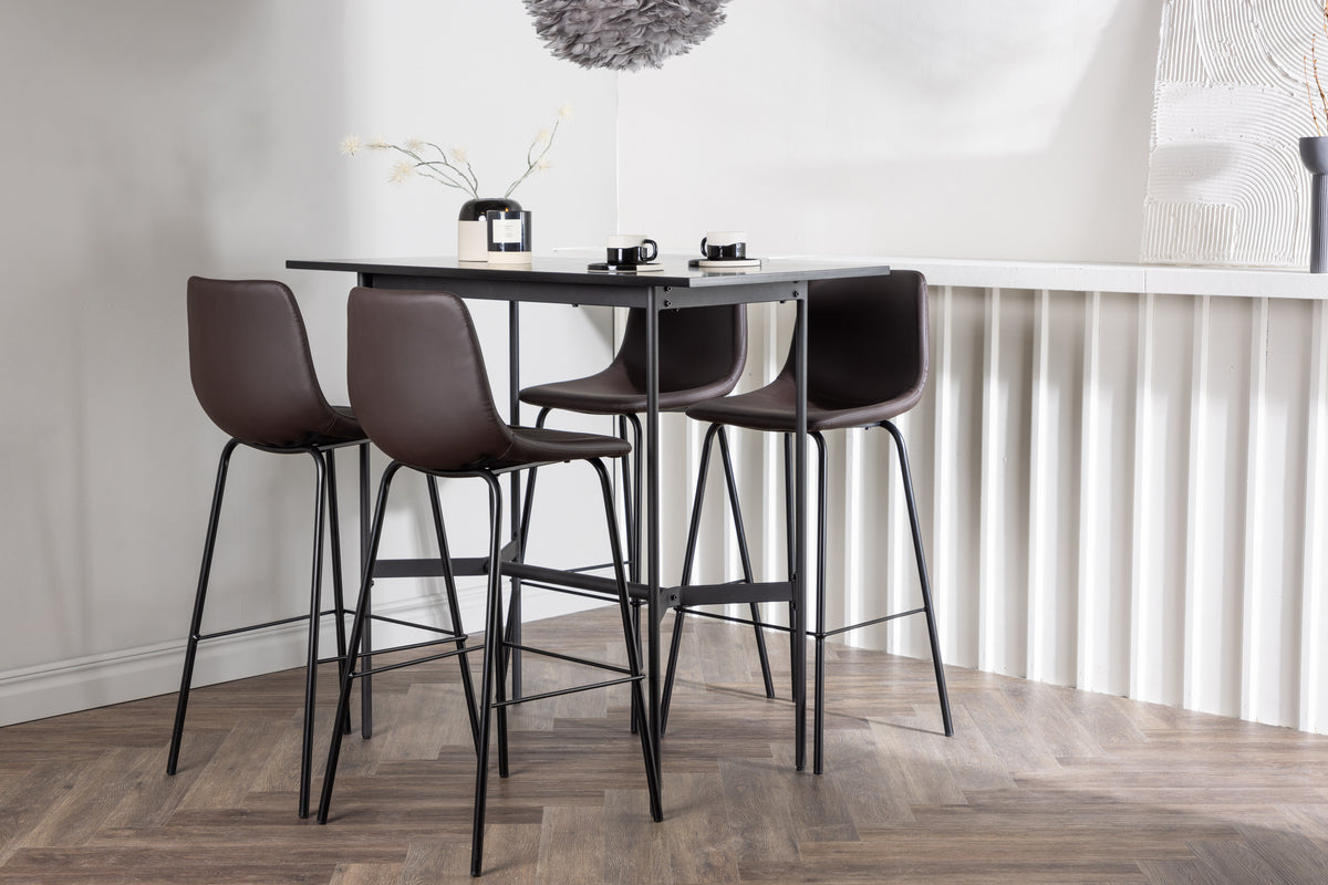 Venture Design Alexi & Rax Barstolar 2-pack Brun + Barbord 120 x 60 Svart