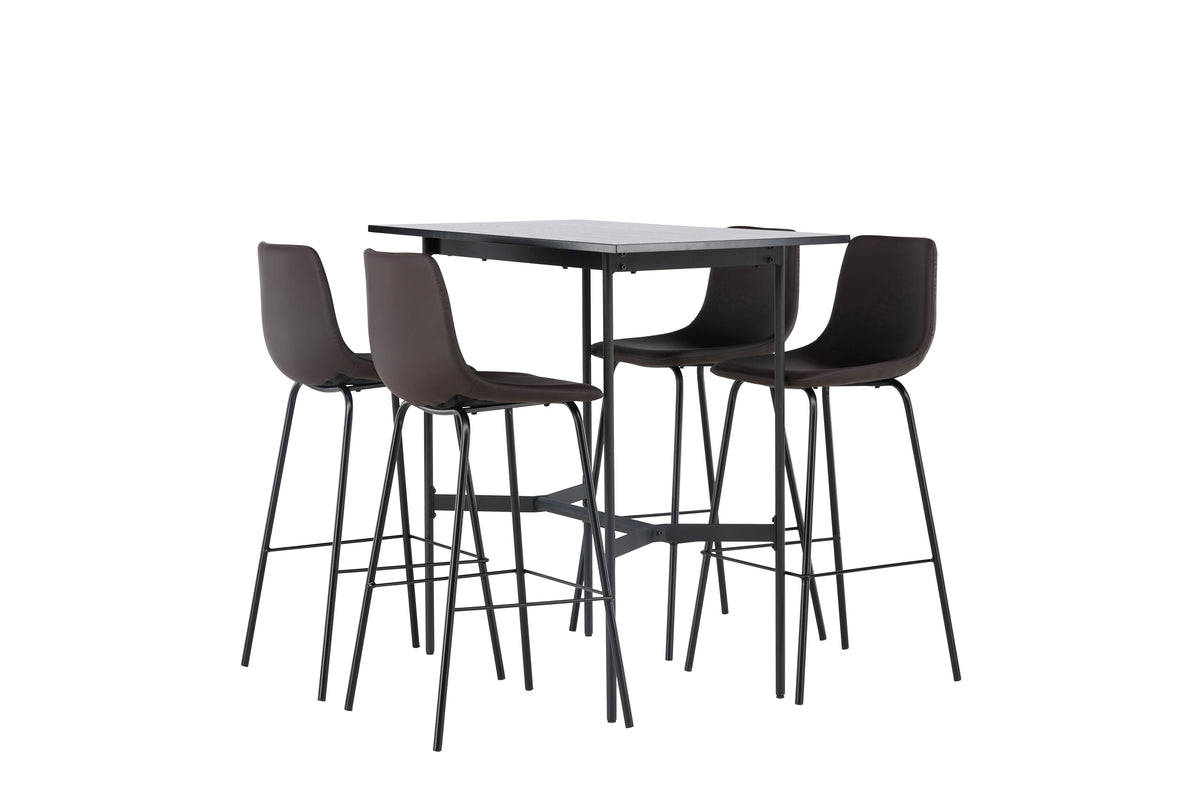 Venture Design Alexi & Rax Barstolar 2-pack Brun + Barbord 120 x 60 Svart
