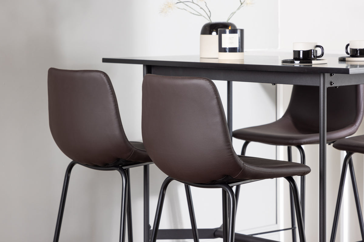 Venture Design Alexi & Rax Barstolar 2-pack Brun + Barbord 120 x 60 Svart
