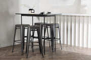 Venture Design Tempe & Rax Barstolar 4-pack Mörkgrå + Barbord 120 x 60 Svart