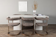 Venture Design Morning & Olga Matstolar 2-pack Brun + Rektangulära Matbord 200 x 90 Vit