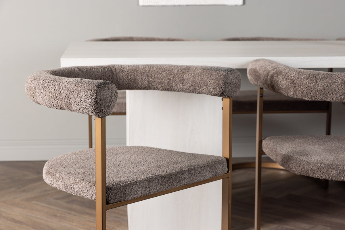 Venture Design Morning & Olga Matstolar 2-pack Brun + Rektangulära Matbord 200 x 90 Vit