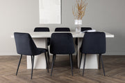 Venture Design Night & Olga Matstolar 2-pack Svart + Rektangulära Matbord 200 x 90 Vit