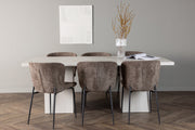 Venture Design Modesto & Olga Matstolar 2-pack Brun + Rektangulära Matbord 200 x 90 Vit