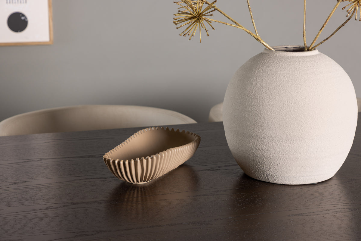 Venture Design Simrishamn & Ystad Matstolar Beige + Rektangulära Matbord 220 x 100 Mocka