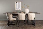 Venture Design Limhamn & Ystad Matstolar 2-pack Beige + Rektangulära Matbord 220 x 100 Mocka