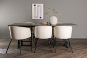 Venture Design Berit & Ystad Matstolar Beige + Rektangulära Matbord 220 x 100 Mocka