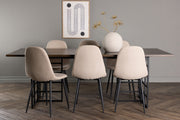 Venture Design Ystad & Polar Rektangulära Matbord 220 x 100 Mocka + Matstolar 2-pack Beige