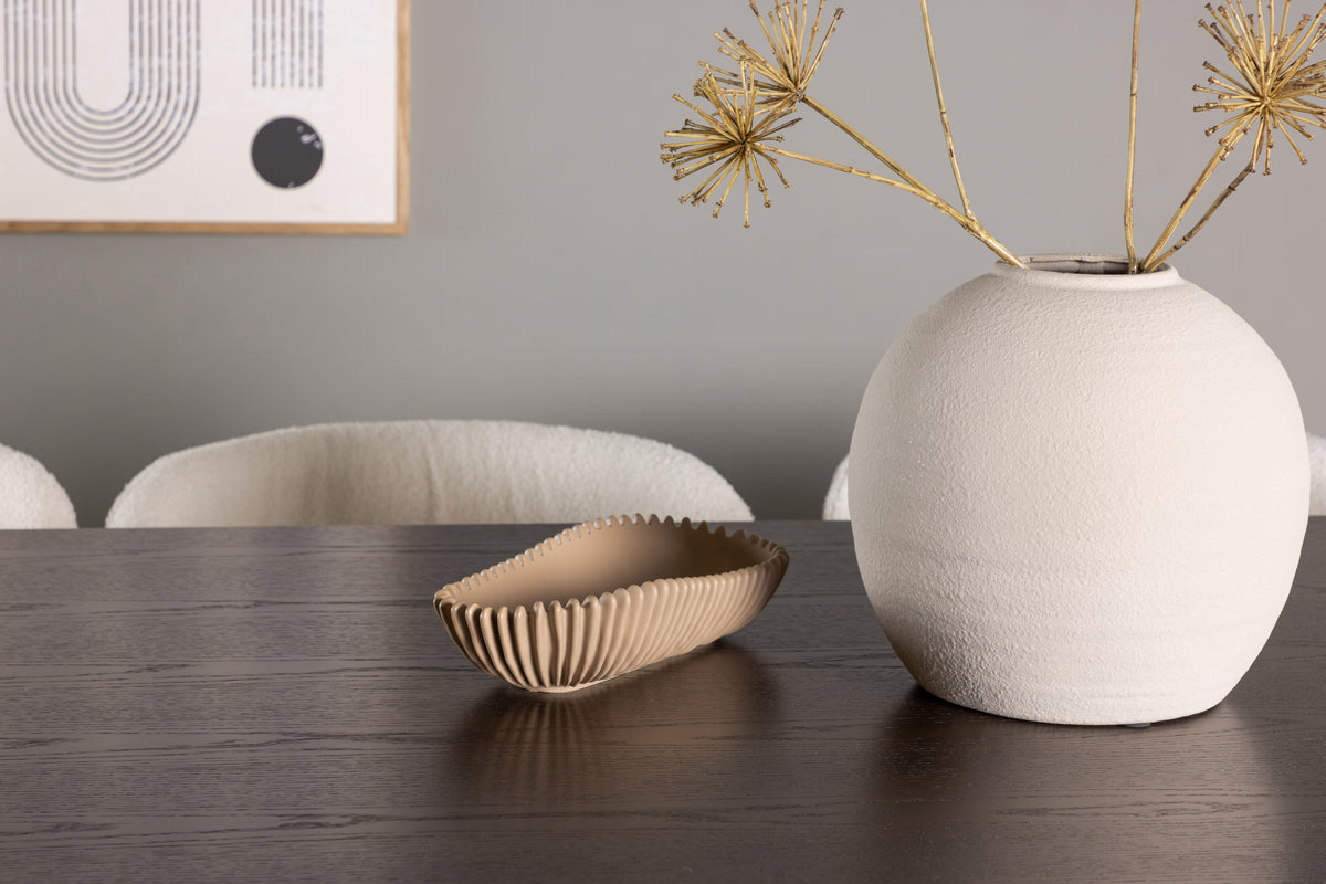 Venture Design Ystad & Edina Rektangulära Matbord 220 x 100 Mocka + Matstolar 2-pack Vit