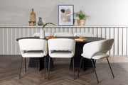 Venture Design Bootcut & Day Ovala Matbord 230 x 115 Svart + Matstolar 2-pack Off-white