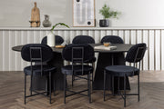 Venture Design Bootcut & Stella Ovala Matbord 230 x 115 Svart + Matstolar 2-pack Svart