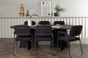 Venture Design Bootcut & Yesterday Ovala Matbord 230 x 115 Svart + Matstolar 2-pack Svart