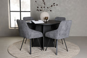 Venture Design Bootcut & Rosie Runda Matbord ⌀110 Svart + Matstolar 2-pack Grå