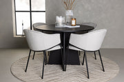 Venture Design Bootcut & Evelina Runda Matbord ⌀110 Svart + Matstolar 2-pack Grå