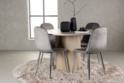 Venture Design Olivia & Eva Runda Matbord ⌀110 Vitputsad + Matstolar 2-pack Ljusgrå