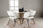 Venture Design Olivia & Day Runda Matbord ⌀110 Vitputsad + Matstolar 2-pack Off-white