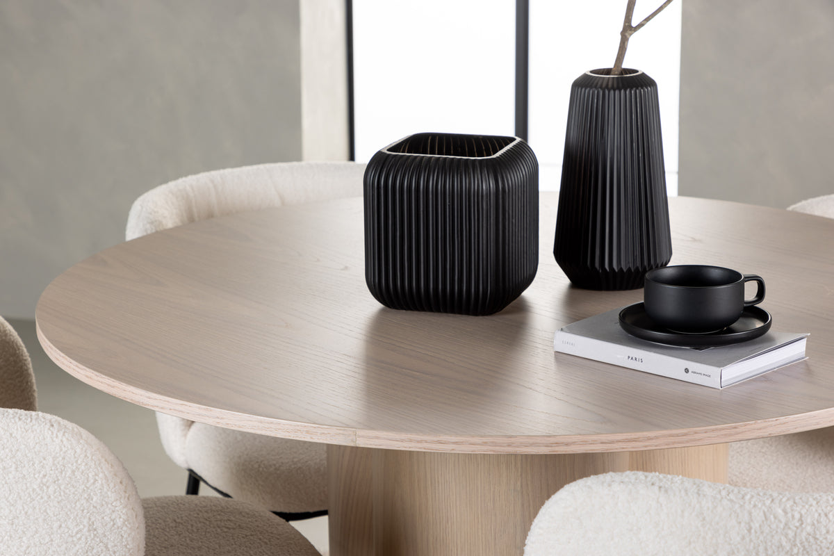Venture Design Olivia & Edina Runda Matbord ⌀110 Vitputsad + Matstolar 2-pack Vit