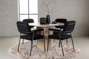 Venture Design Olivia & Yesterday Runda Matbord ⌀110 Vitputsad + Matstolar 2-pack Svart