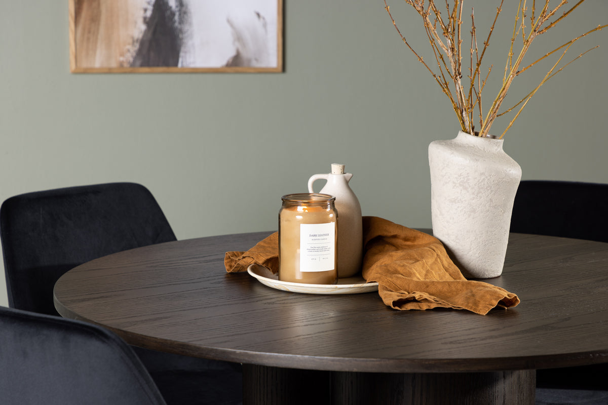Venture Design Olivia & Night Runda Matbord ⌀110 Mocka + Matstolar 2-pack Svart
