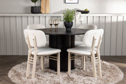 Venture Design Olivia & Sia Matbord ⌀110 + Matstolar Vit