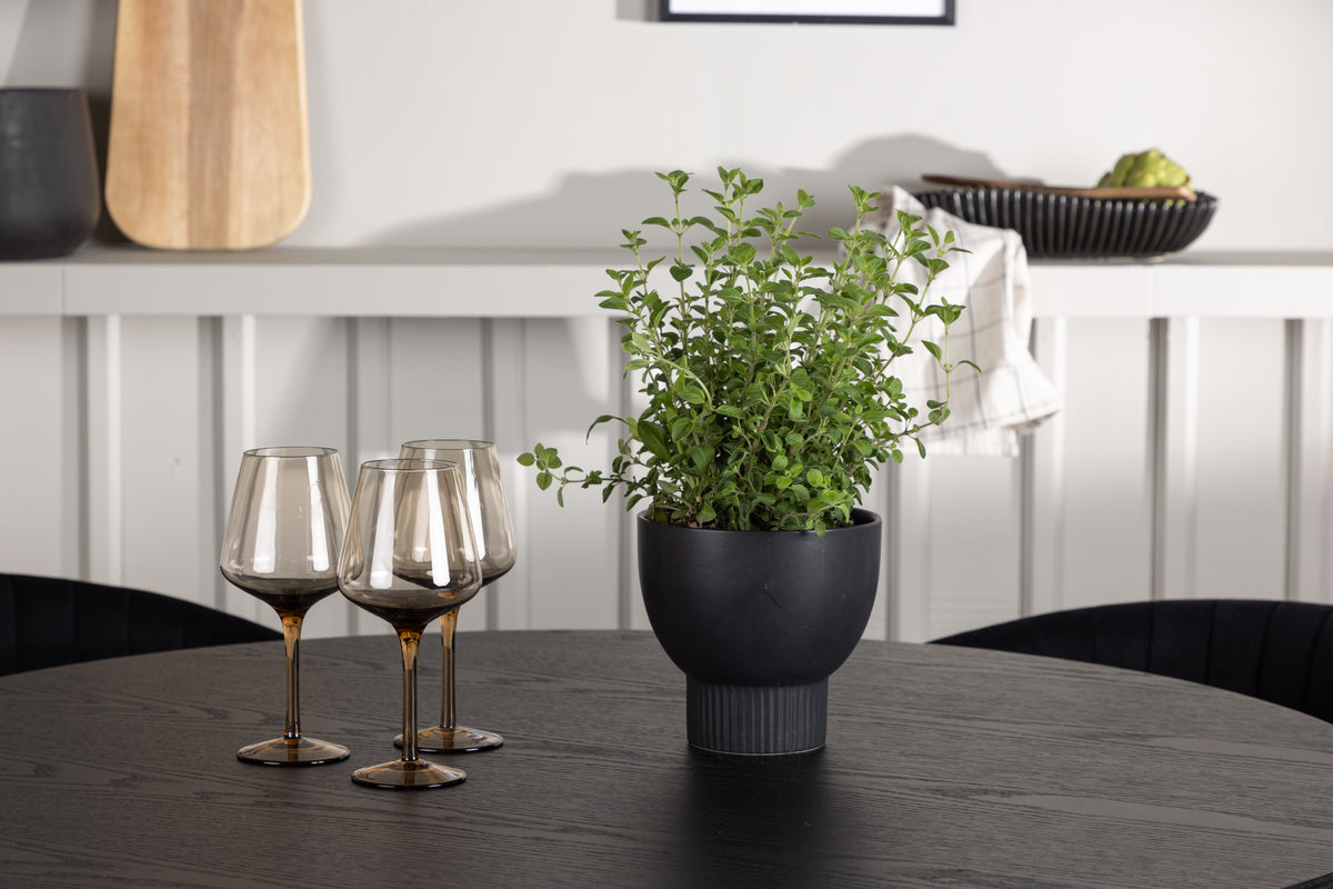 Venture Design Olivia & Selma Runda Matbord ⌀110 Svart + Matstolar 2-pack Svart