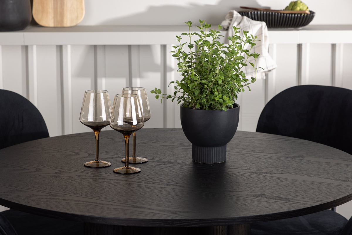 Venture Design Olivia & Stella Runda Matbord ⌀110 Svart + Matstolar 2-pack Svart