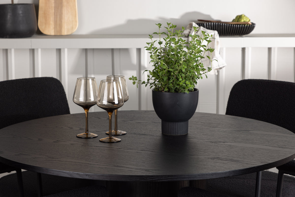 Venture Design Olivia & Yesterday Runda Matbord ⌀110 Svart + Matstolar 2-pack Svart