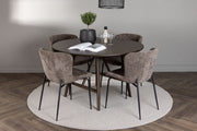 Venture Design Modesto & Kaseidon Matstolar 2-pack Brun + Runda Matbord ⌀100 Mörkbrun