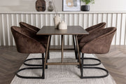 Venture Design Kaseidon & Evening Rektangulära Matbord 120 x 80 Mörkbrun + Matstolar 2-pack Mörkbrun