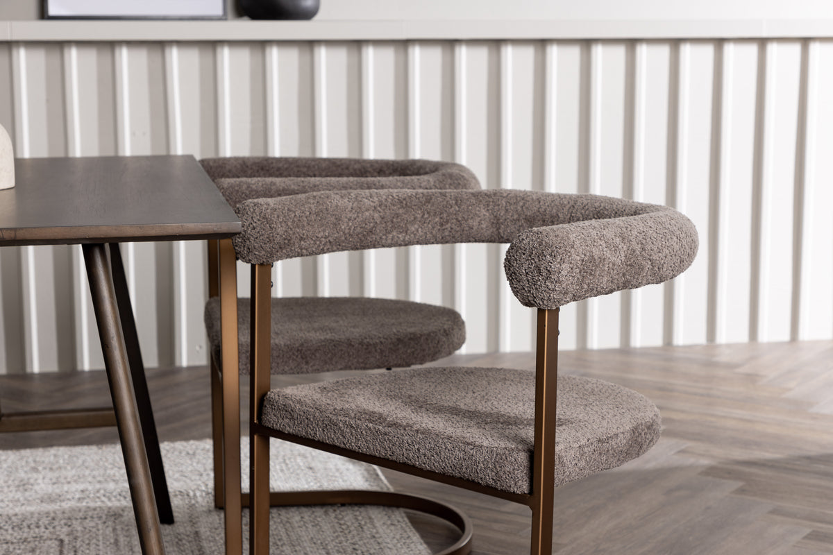 Venture Design Kaseidon & Morning Rektangulära Matbord 120 x 80 Mörkbrun + Matstolar 2-pack Brun
