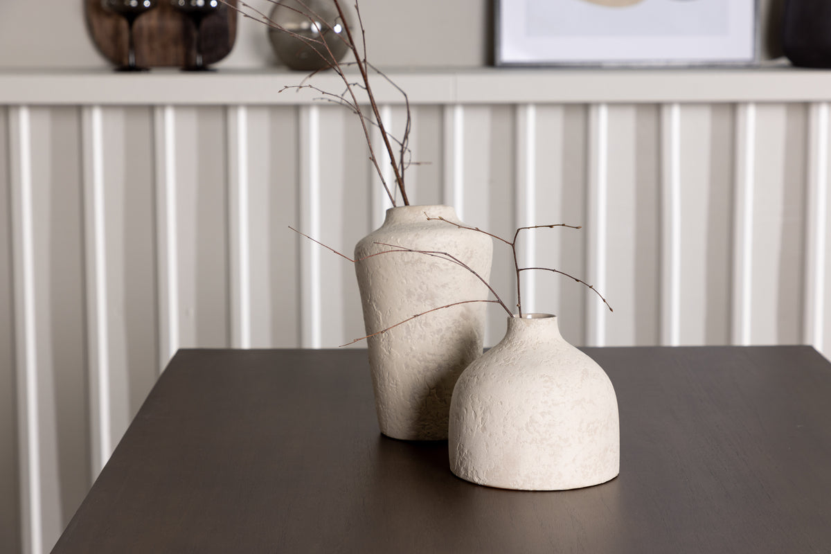 Venture Design Kaseidon & Seda Rektangulära Matbord 120 x 80 Mörkbrun + Matstolar 2-pack Beige