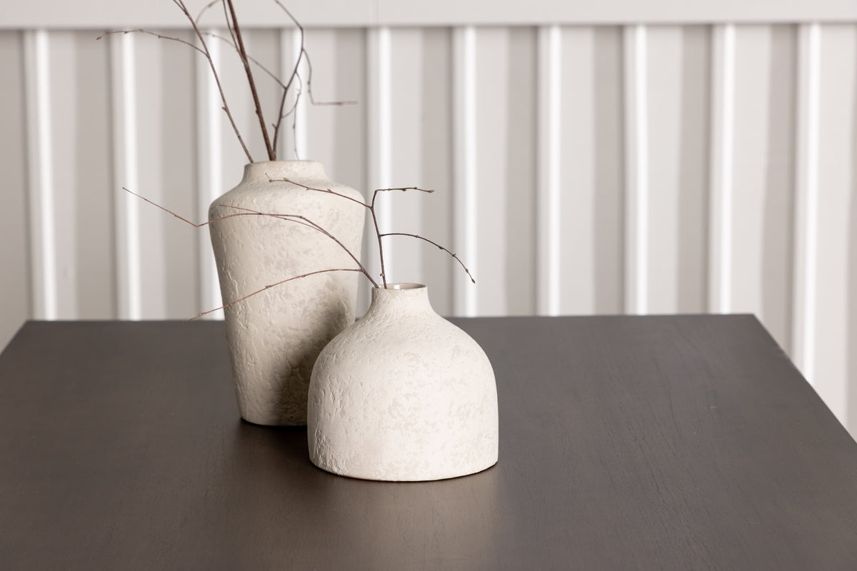 Venture Design Modesto & Kaseidon Matstolar 2-pack Beige + Rektangulära Matbord 120 x 80 Mörkbrun