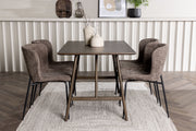 Venture Design Modesto & Kaseidon Matstolar 2-pack Brun + Rektangulära Matbord 120 x 80 Mörkbrun
