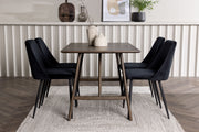 Venture Design Kaseidon & Night Rektangulära Matbord 120 x 80 Mörkbrun + Matstolar 2-pack Svart